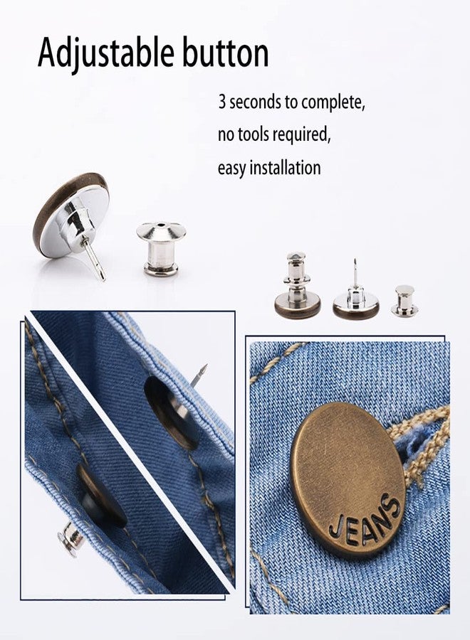 Fapiwen Multipurpose No Sew Classy Buttons for Jeans and Pants - Detachable, Adjustable Tightener for Clothes - Pack of 8 Suitable for Hats and Bags Decorations - Image 2